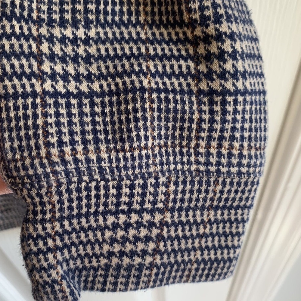 Lands' End Plaid Long Sleeve Top L Glen Check Classic Preppy Dark Academia - Picture 9 of 9